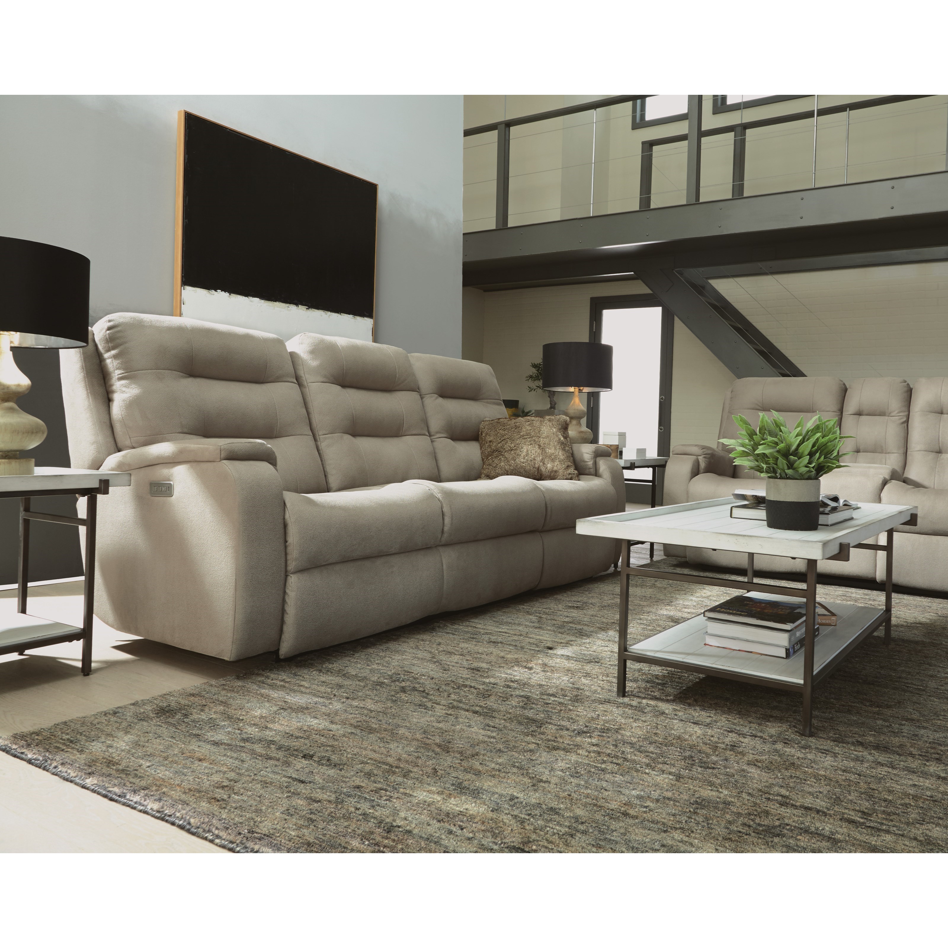Flexsteel Arlo Contemporary Power Reclining Sofa with Power Headrests